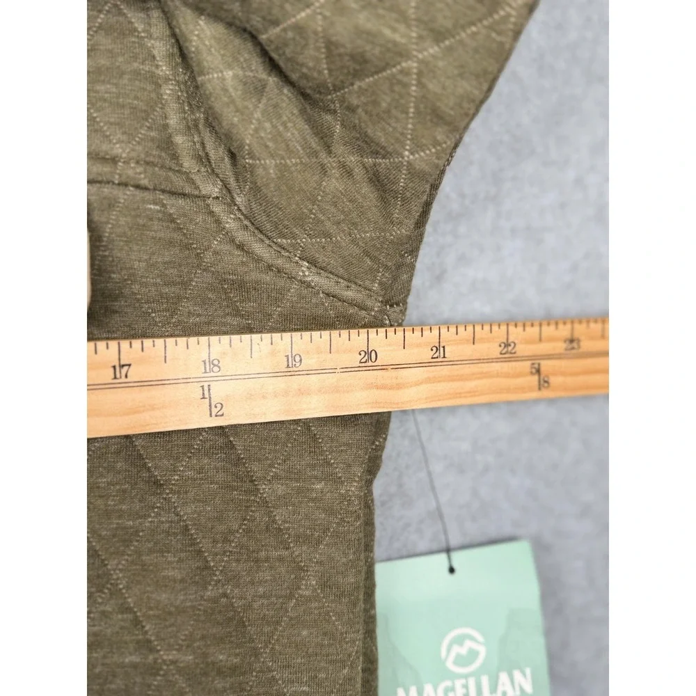 Magellan Outdoors Campfire Quilted Henley Pullover Olive Night Mens S - Picture 15 of 16